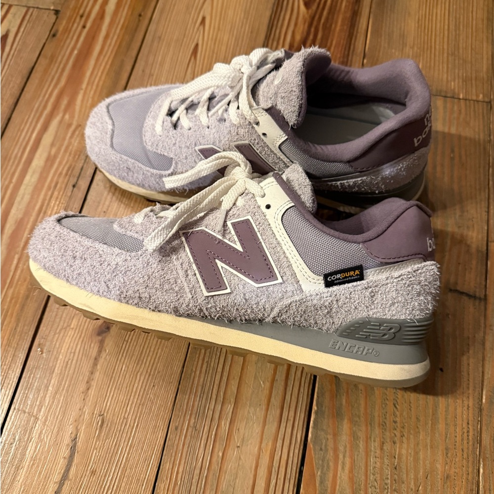 New Balance 574 Purple and Gray Sneakers